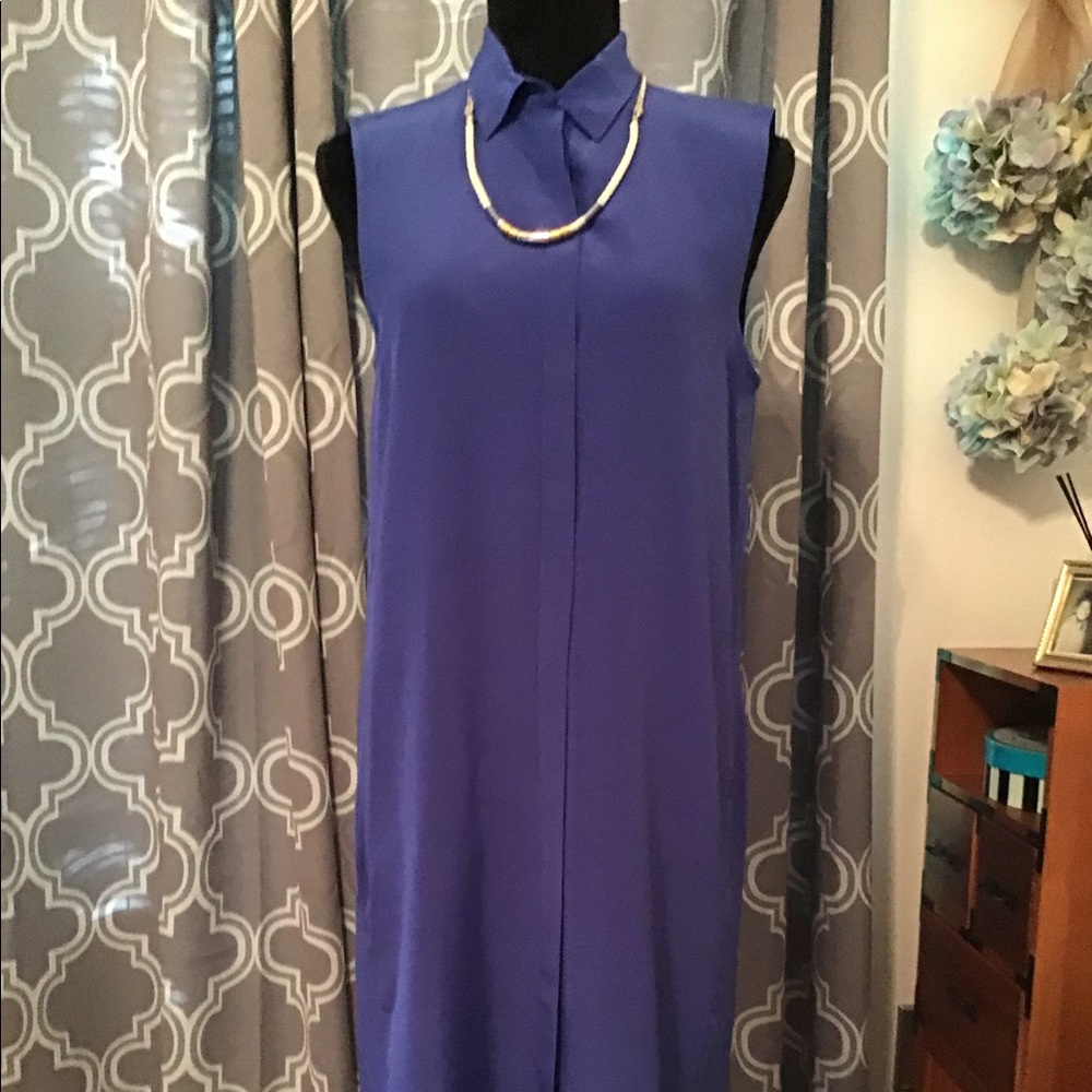 J.Crew Silk Shirtdress in Deep Purple. NWT